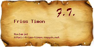 Friss Timon névjegykártya